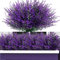Elecoutek Fiori Artificiali, 12 Mazzi di Fiori di Lavanda Artificiali da Esterno, Piante da Balcone da Giardino Interno Impermeabile UV Protetto Fiori di Plastica, Viola