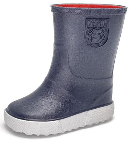Boatilus Nautic, stivali da pioggia unisex, da bambino, 100% impermeabili, Foderato - BLUNOTTE – T22