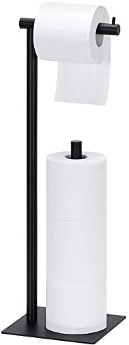Toilettenpapierständer Seidenpapierhalter Schwarz Toilettenpapierspender Freistehender Seidenpapier Organizer Bad Papier Aufbewahrung Halter Boden Toilettenpapierhalter mit quadratischer Basis für WC