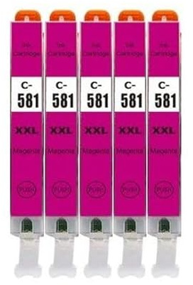 5 Tintenpatronen kompatibel mit Canon CLI-581 XXL Magenta für TR7500 TR7520 TR7550 TR7650 TR8500 TR8520 TR8550 TS6100 TS6150 TS6151 TS6200 TS6220 TS6240 TS6241 TS6250 TS6251 TS6300 TS6350 TS6351...
