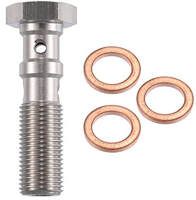 X AUTOHAUX M10x1.0 Filetage Turbo Frein Conduite Banjo Boulons Double Banjo Boulon 38mm