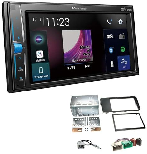 Pioneer DMH-A3300DAB 2-DIN Autoradio kompatibel mit Bluetooth Digitalradio DAB+ WebLink Spotify USB passend für Volvo V70 II 2004-2007 schwarz 2004-2007