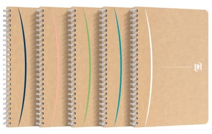 Oxford 5 x A5 Spiral Notebook Ruled Good for the Environment 90 Sheets