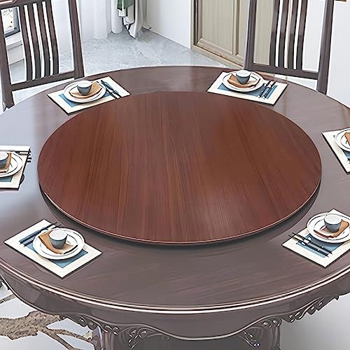 ESOYAWE Esstische Rundes Drehbares Tablet, 50 60 70 80 90 100 cm Tischplatte Drehtablett, Mit Silent Base Zum Einfachen Teilen Aller Speisen Holz Rotating Tablett, Für Küche Essen Parteien Hochzeit
