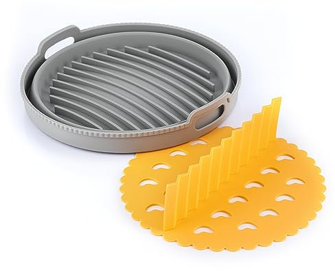 InnovaGoods® Molde Silicona Freidora de Aire Ø20,5 cm, Antiadherente, Reutilizable, Plegable, fácil Limpieza, Apto para frigorífico, Ideal para airfryer, microondas y hornos.