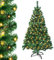 Aufun Künstlicher Weihnachtsbaum Tannenbaum mit Beleuchtung 250 LED warm-weiß inkl. Metallständer 570 Spitzen, PVC Christbaum für Weihnachten-Dekoration Mehrweg (180cm, Grün PVC+LED)