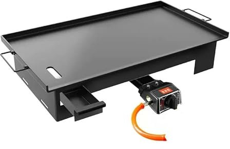 SanGin Attrezzature Teppanyaki, Padella per Grill Teppanyaki Commerciale, Riscaldamento Uniforme, Pieghevole Globale, Spessore 8MM, Uscita Olio, Stufa a Gas,60CM