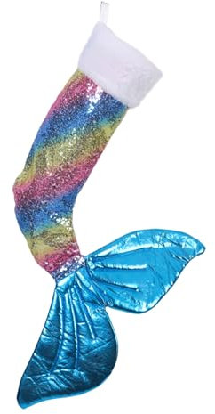 COLLBATH Meerjungfrau Socken Pailletten Meerjungfrau Strumpf Weihnachtsdekoration Weihnachtsbaum-anhänger Christbaumschmuck Meerjungfrau-strumpf Großer Strumpf Pvc Socken Aufhängen