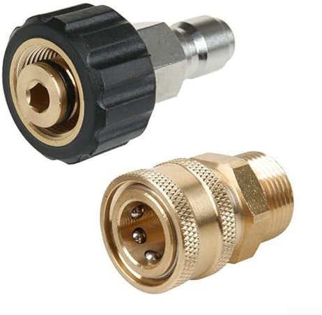 SPORTARC M22 15 mm Hochdruckreiniger-Adapter-Set, Schnellverbindungs-Set, 5000 PSI Kupplungen, einfach zu verbinden/zu trennen