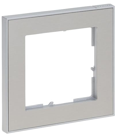 LEGRAND, SEANO+ 1-fach Rahmen mit Echtmaterialoberfläche, halogenfreies Thermoplast, nachhaltige Produktion und Verpackung, Farbe: Brushed Steel, 765391