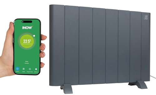 Adept E-RAD Smart Electric Radiator with WiFi Smartphone Control - Plug-In Electric Aluminium Heater with Adjustable Temperature and Digital Display - 1500W - Anthracite