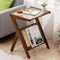 Makamsui Beistelltisch aus Rattan in Z-Form mit Glasplatte, braun, 45 x 37 x 56 cm, Nachttisch