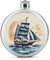 Flasque de poche en acier inoxydable, motif bateau nautique, flasque de voyage, flasque portable en métal