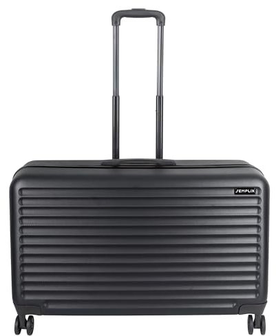 SEMPLIX Nähmaschinentrolley für alle gängigen Haushaltsnähmaschinen, Hartschalenkoffer mit hoher Mobilität und 360°Wendigkeit durch 4 leichtgängige Rollen (schwarz, 71,5 x 30 x 40 cm)