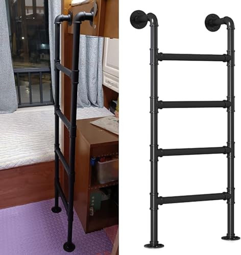 GODFSAHG Metal Bunk Bed Ladder Wall Mounted Climbing Ladder for Home Loft, Height Entrance Egress Ladder 100-300cm Basement Window Well Egress Ladder Loads 330lbs(120cm/47in)