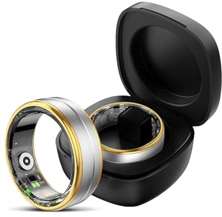 findtime Smart Ring for Men Women Gold Fitness Ring Android iOS Fitness Tracker Heart Rate Blood Oxygen Sleep Monitor Activity Tracker for Sports Time, Distance, Calories,SV9
