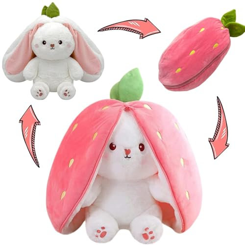 Scinzene Hase Plüschtier Verstecken Rosa, Kuscheltiere, Hase Kuscheltier, Kuscheltier Hase, Osterhasen, Ostergeschenke Kinder, Ostern Geschenke Für Kinder, Jungen, Mädchen(24cm Hoch)