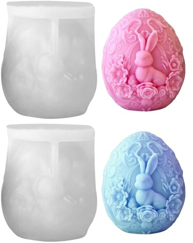 Silikonformen Gießformen Ostern, Silikonform Ostern Wichtel, Ostern Kerzenformen zum Gießen Zwerg Gießformen, Silikon Ostern Wichtel Giessformen für DIY Frühlingsdeko, Ostern Geschenk (Pack F)