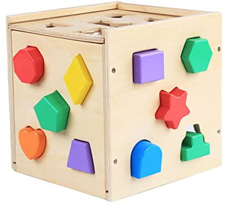JUMPLAWN 1satz Kids Holzbauklötze Lernspielzeug Zur Formen Farbenkognition Für Junge Mädchen Kreatives Und Pädagogisches Holzspielzeug