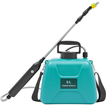 5l Tragbar Gartenspritze,Elektro-DrucksprüHgeräT FüR Gartenarbeit,Akku DrucksprüHer, Mit Teleskopischen Stab An,Dc & Feinnebel Mist Modus,FüR BewäSserung,Pflanzenschutz