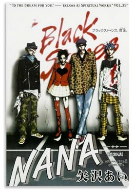 Klassischer Anime Nana Black Stones Poster Für Zimmer, Ästhetische Leinwand-Wandkunst, Schlafzimmer-Dekor Poster 12x18inch(30x45cm)
