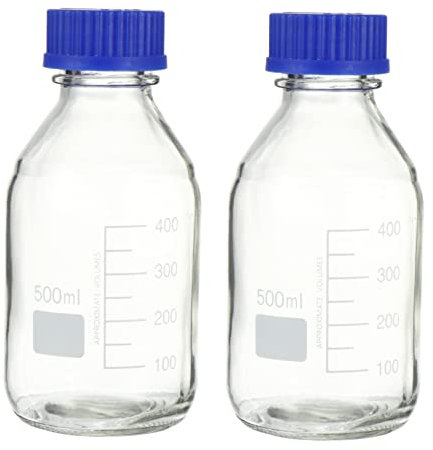 PRETYZOOM 2pièces Bouteille De Réactif Chimique Verre De Bouteille De Stockage Avec Couvercle Pour Laboratoire Et Science
