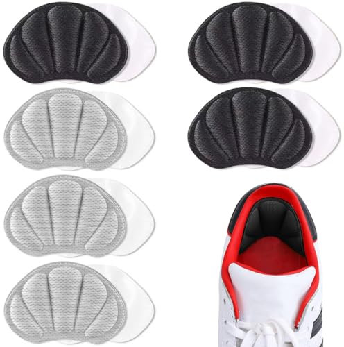 BDEPSTR 6 Paar Unsichtbare Fersenpolster gegen Rutschen & Blasen, Fersenschutz Fersenkissen Gel Antirutsch Einlagen für zu große Schuhe & Stiefel Schuhfüller Heel Protector Pads gegen Blasen-C