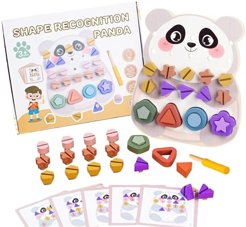 Jeux en bois pour classificateur de formes avec vis à visser pour bébé, jeu de développement cognitif avec tablette à encastrer pour la motricité fine enfants garçons filles