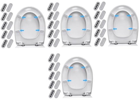 SHINEOFI 4 set Guarnizione Per Sedile Wc Sedile Wc Rotondo Imbottito Per Sedile Wc Lavabile Cuscino Per Sedile Wc A Forma Di D Paracolpi Per Coperchio Wc Paracolpi Per 10 pezzi*4
