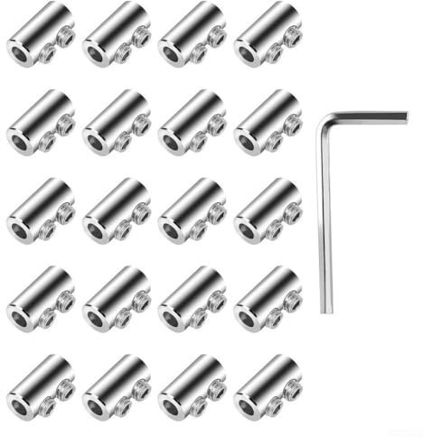 Lot de 20 clips de câble métallique pour connexions de câbles durables en marine, construction et utilisation en extérieur