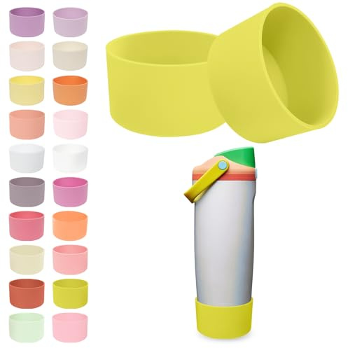 Kaitiaki 2PCS Silicone Boots for Owala 30oz & 40oz FreeSip Sway Bottles & Tumblers – Non-Slip, Scratch-Resistant, Stability Enhancer for Owala Accessories, Available in 18 Colors (Opal Dream Yellow)