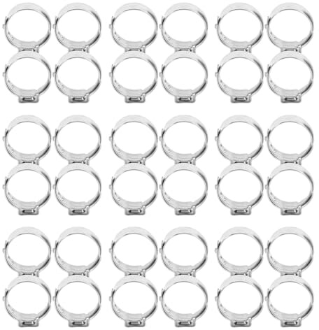 Yardenfun 100 Stück Edelstahl Cinch Klemmen Rohrschellen Einstellbare Schlauchklemmen für Rohre Rohrklemmen Crimp Ringe für Sanitär und Automobil Reparatur