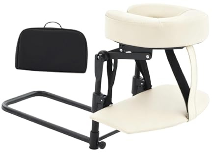Harilla Home Mattress Top Massage Kit Multifunctional Ajustable Foldable Massage Headrest Table Face Cradle Cushion for Bed Home, Face Down Pillow After Eye Surgery, SPA Salon, Beige White