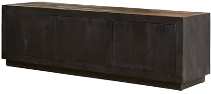 TV Möbel Leuven Schwarz Mangoholz Schwarz 200 x 42 x 46 cm, Masse:150 cm X 45 cm