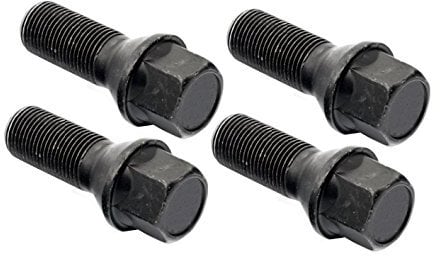 XtremeAuto® 4X Black REPLACEMENT WHEEL NUTS BOLTS TAPPERED SEAT FIXING M12 x 1.5 with original or Aftermarket Alloy Wheels