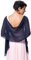 Damen-Schal, Stola, aus Seide, Wrap, Pashmina, für Hochzeit, Abend, Zeremonien, Partys, 180 cm x 70 cm, Dunkelblau, 180*70CM