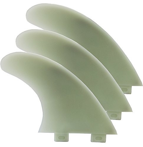 UP100 Fins Surfboard Fin pour FCS Thrusters Tri Fins Fibre de Verre Nylon Surf Fins G5 Surf Board Parts 1 Centre + 2 côtés 3 Couleurs (Vert)