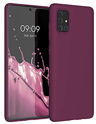 kwmobile Hülle kompatibel mit Samsung Galaxy A71 Hülle - weiches TPU Silikon Case - Cover geeignet für kabelloses Laden - Bordeaux Violett