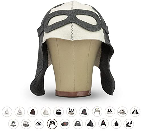 LoWell® Saunahut - Filzhut für Damen und Herren inkl. Sauna-Ratgeber - Ideales Sauna Zubehör für ein einzigartiges Wellness Erlebnis - Saunamütze Saunakappe (Pilot)