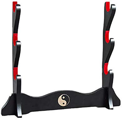 Z-fiber Porte-épée Japonais rembourré Katana Stand Samurai Display Rack Support All Tanto Sword Tai Chi,3 Tier