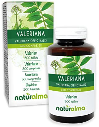Valeriana (Valeriana officinalis) radici Naturalma - 150 g - 300 compresse - Integratore alimentare - Naturale e Vegano