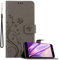 Cadorabo Custodia Libro compatibile con Huawei P9 PLUS in GRIGIO FIORE - in Design di Fiore con Chiusura Magnetica, Funzione Stand e 3 Vani di Carte - Cover Case Wallet Book Etui Protezione