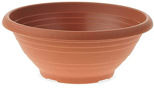 Matches21 Pot de fleurs avec trous au fond contre l'eau stagnante coupelle funéraire en plastique Terracotta 1 pièce Ø 35 x 14 cm