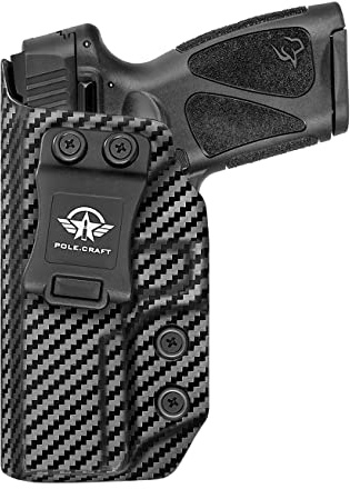 Taurus G3 Holster IWB Carbon Fiber Kydex Holster Custom Fit: Taurus G3 9mm / .40 Pistol - Innen Bund verdeckt tragen - ADJ. Cant Retention - Mag-Button abdecken - Erweiterter Eingang