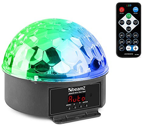 BeamZ JB90R Jelly Ball Discokugel mit Motor – 9x1W LED, 7 DMX-Kanäle, 82 rotierende Strahler, Discolicht Partylicht für Hausparty, Musikgesteuert, ideal für Kinderzimmer, Geburtstag und Weihnachten