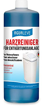AGUALEVE 1 Ltr. Harzreiniger für Entkalkungsanlagen | Für Enthärtungsanlagen der meisten Hersteller geeignet | Gründliche Reinigung und Desinfektion | Markenqualität Made in Germany