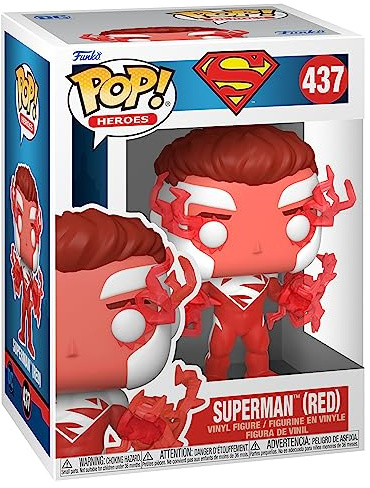 Funko POP! Heroes: DC Comics - Superman (Red) - Amazon Exclusive | Offizielles Superheroes Merch - Vinyl Sammelfigur als Regal Deko - Geschenkidee zum Geburtstag für Fans und Sammler
