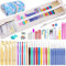 Ramlur 116 Pcs Crochet Hooks Set, Crochet Kits for Beginners Adults, Ergonomic Crochet Hooks Set with Stitch Marker, Crochet Needle Accessories, Crochet Hook Case