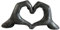 Hands Love Gesture Sculpture Antique-Silver Gold Bronze Colour Life-Size 26cm/10'' Expression of Appreciation & LoveValentine's Day I appreciate you I love you Wedding Present (Antique-Silver)