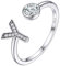 PROSILVER Bague avec Initiale en Argent Femme, Anneau Ouvert Lettre Y Serti de Zircon Cubique
